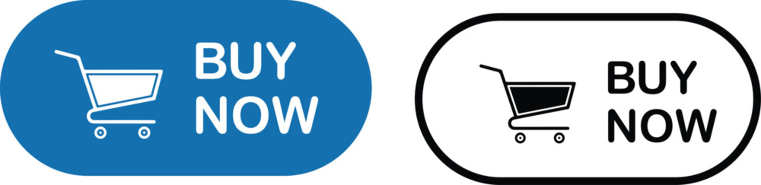 Blue and Black Buy Now Button Designs for Online Shopping Promotions