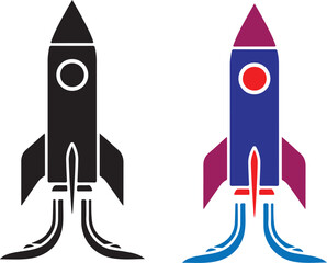 Obraz premium Colorful rocket illustrations with transparent background for design projects