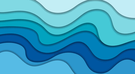 Fototapeta premium Wavy Blue Layers Background