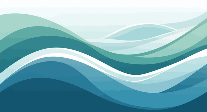 Wavy abstract blue and green background