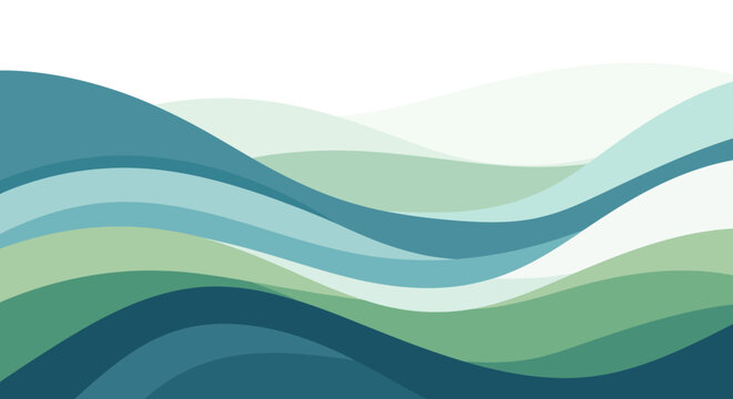 Wavy abstract background with blue and green hues