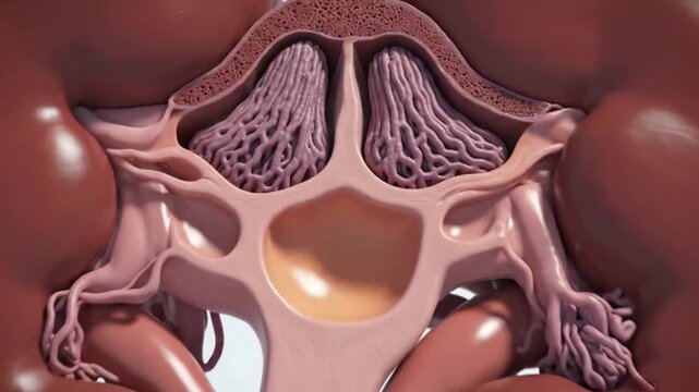 Human Intestine Anatomy Medical Illustration.