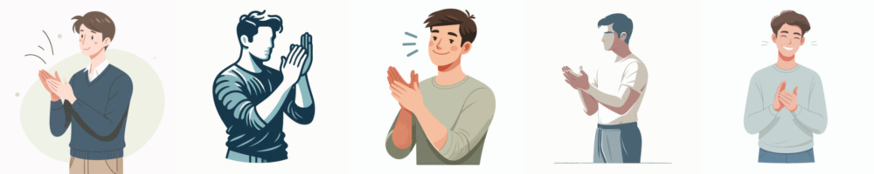Vector Illustration of a Man Clapping Hands
