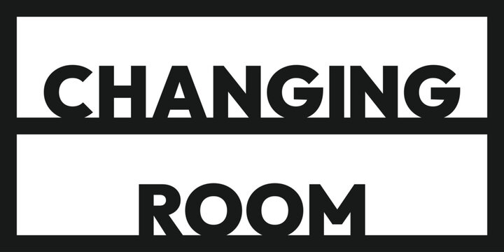 Background Symbol or icon for the words fitting room simple template. Changing room