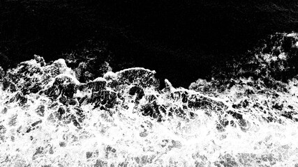 black and white abstract background, white splatter © lessart