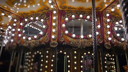 Vintage carousel mirror and lights - fairground magic and nostalgia © iri.madrid.art