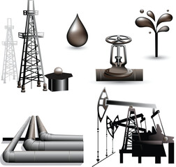 Oil industry equipment and symbols drilling pump pipes