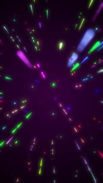 Abstract video footage of colorful particles exploding and scattering.