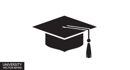 Graduation cap icon isolated on transparent background for education themes