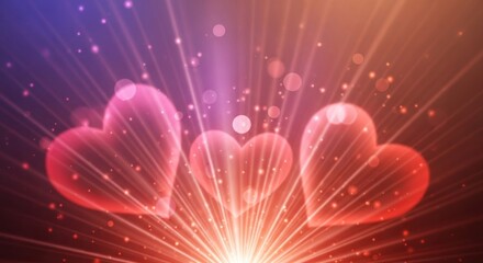 abstract background with red hearts