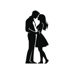 Romantic Couple   Silhouette Vector Illustration