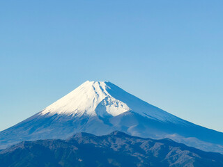 Close-Up of Snow-Capped Mount Fuji Summit from Izu Panorama Park