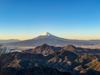 Fototapeta premium Panoramic View of Mount Fuji from Izu Panorama Park Terrace, Japan