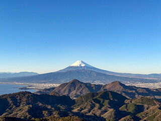 Panoramic View of Mount Fuji from Izu Panorama Park Terrace, Japan