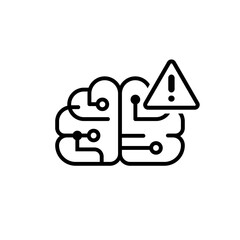 Obraz premium AI警告のシンプル線画アイコン