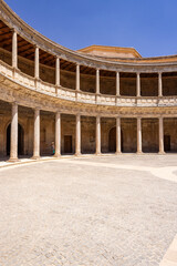 Fototapeta premium Palace of Charles V courtyard within the Alhambra, Granada