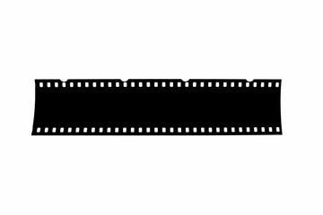 Fototapeta premium Film Strip Silhouette Isolated on White Background. 35mm Film Analog Photography Design Element