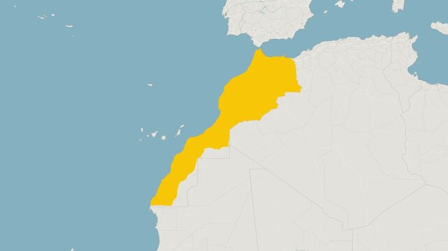 World Map Country Zoom Animation - Morocco