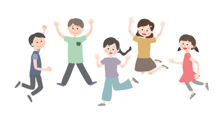 ジャンプしている子供たち