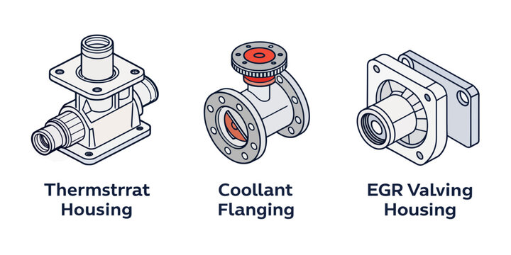 Industrial Mechanical Components: Thermstrat Housing, Coollant Flanging, EGR Valving Housing