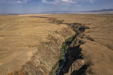 Scenic aerial view of the Black Canyon located in Kazakhstan