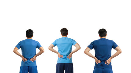 Obraz premium Back Pain Man on transparent background,png