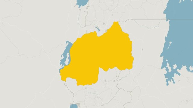 World Map Country Zoom Animation - Rwanda