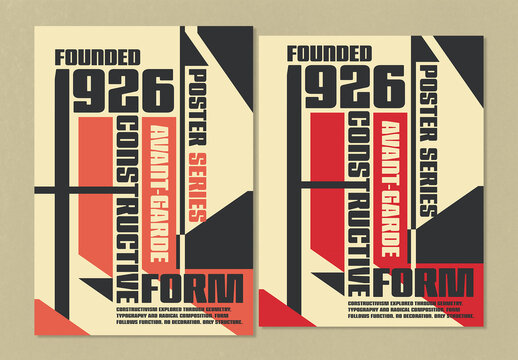 Retro Constructivism Typography Poster Layout