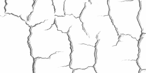 Obraz premium Weathered stucco and cement texture with broken surface patterns for abstract background. Closeup of dry fissure ground. White dried and cracked ground earth background.Cracked wall texture grunge bac