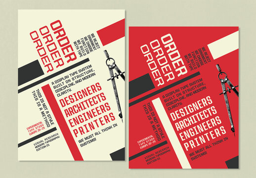 Retro Constructivist Order Graphic Poster Layout