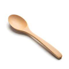 Wooden spoon on white background for cooking and dining