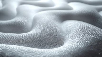 Obraz premium Elegant Textured White Fabric with Soft Waves and Subtle Shine