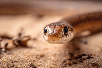 Fototapeta premium Sand snake crawling through desert sand