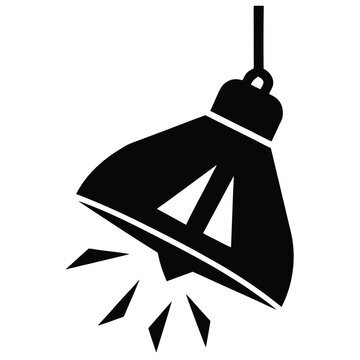 broken light fixture vector icon on white backgrou