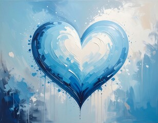 Blue Heart Watercolor Painting - Love and Serenity in Art.