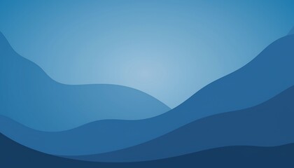 Blue Mountain Layers - A Serene Landscape Illustration.
