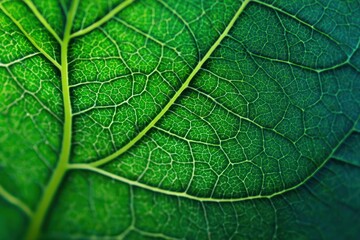 Obraz premium Macro detail of fresh leaf veins