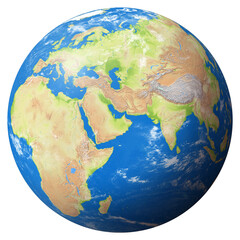 View of the Earth Globe from Space showing the United Arab Emirates