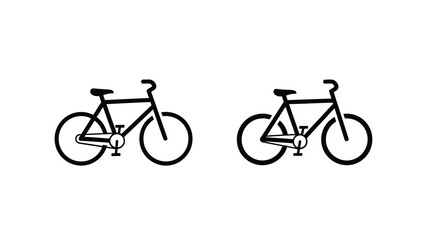 Obraz premium Two bicycles depicted in a minimalist black outline silhouette