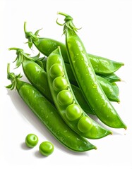 Gr&uuml;ne Erbsenschoten isoliert