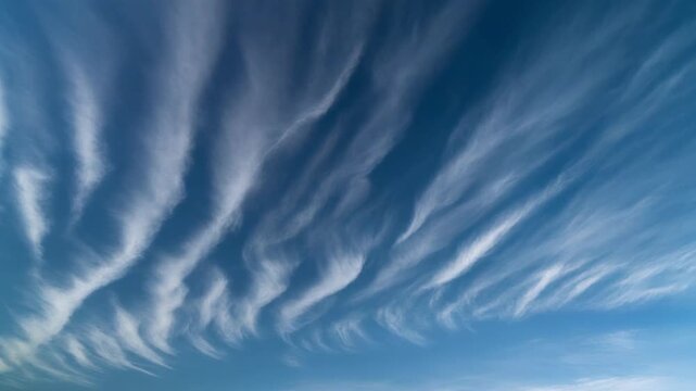 Aerial view of a vast sky with clouds in a timelapse sequence