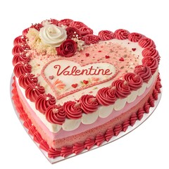 Valentine cake isolated on white background