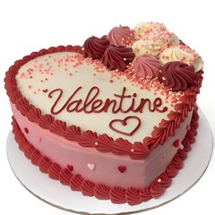 Valentine cake isolated on white background