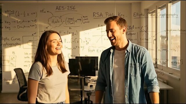 Young professionals cybersecurity startup hub celebrating success with teamwork, innovation, and technology bright modern office space filled with