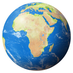View of the Earth Globe from Space showing the Democratic Republic of the Congo