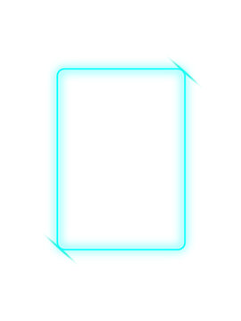 Modern glowing blue rectangle frame with neon light effect&nbsp;on&nbsp;transparent background