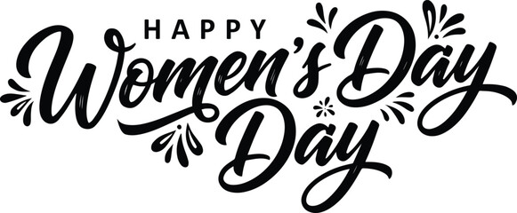 Happy women's day elegant calligraphic greeting for international celebration
