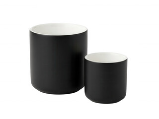 Modern black and white ceramic planters set for home decor