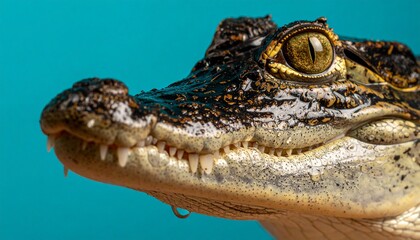 Fototapeta premium Close-up of crocodile head profile.