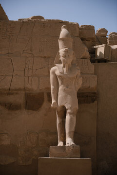 Statue of an ancient Egyptian deity, Karnak Temple Complex, Luxor, Egypt